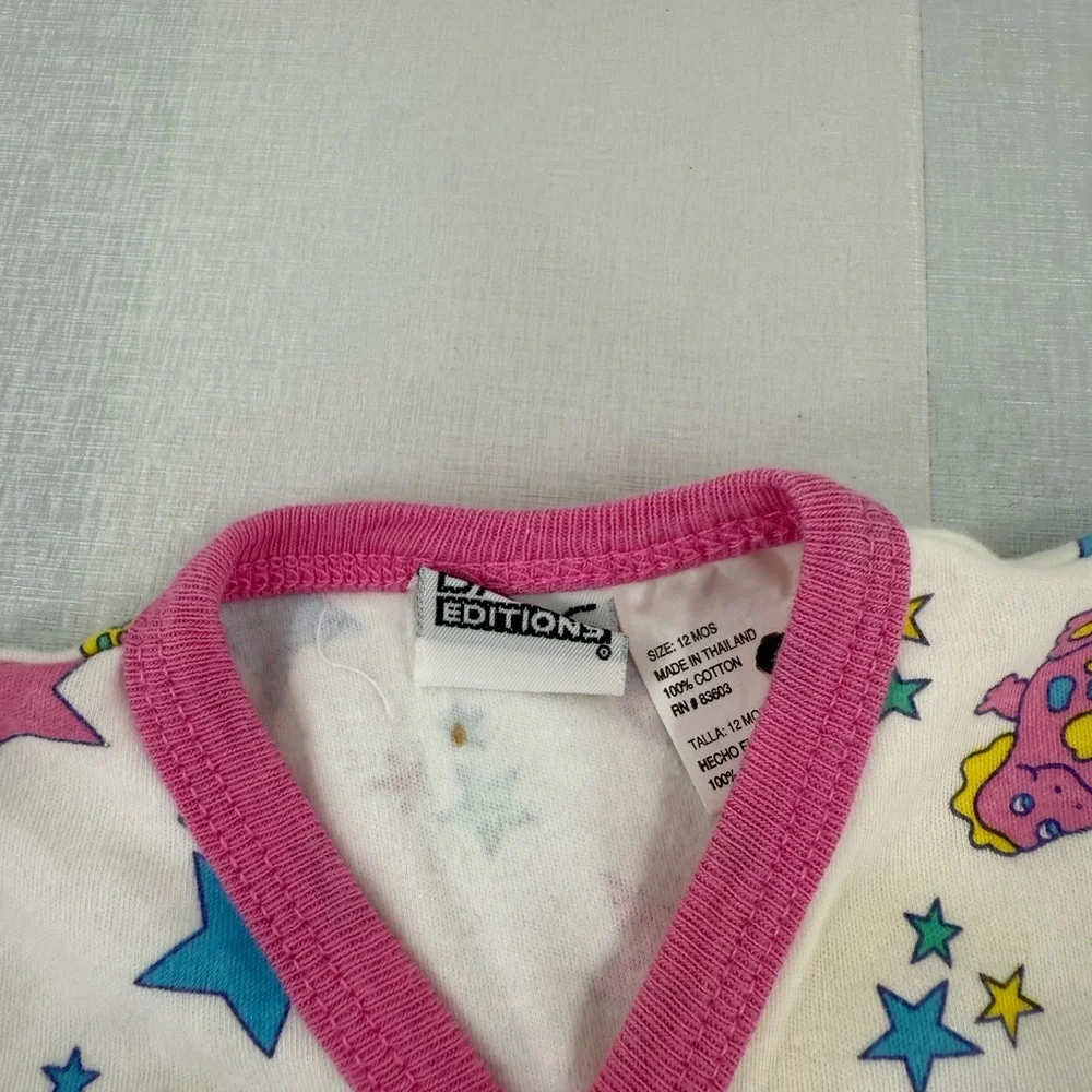 Vintage Basic Editions Baby Bodysuit Snap Closure Colorful Print 12 Months